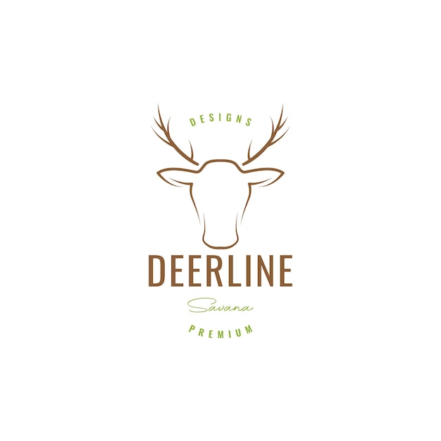 Head deer hipster logo design