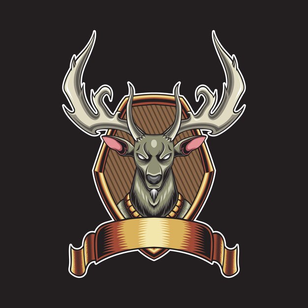 Vector head of deer vector illustration