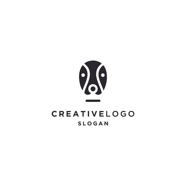 Head dog logo icon design template vector illustration