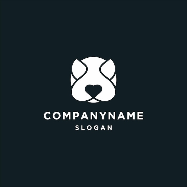 Head dog logo icon design template