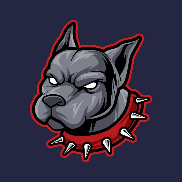 Head dog mascot logo gaming vector illustration