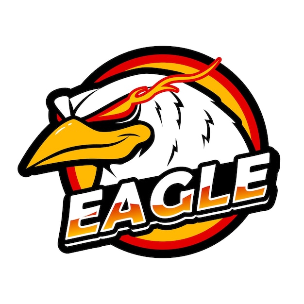 Head eagle angry mascot for sports and esports logo vector illustration