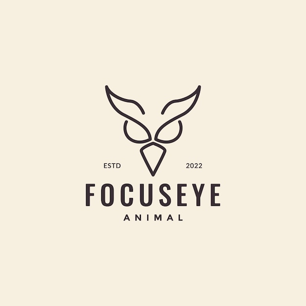 Head focus eye owl bird hipster logo design