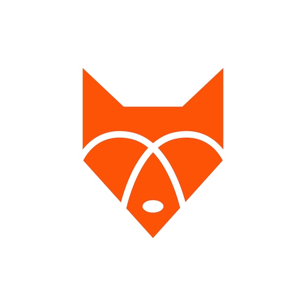 Vector head fox geometric flat logo design vector