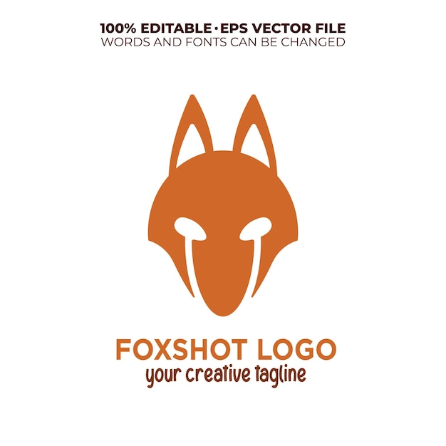 Head fox logo editable text