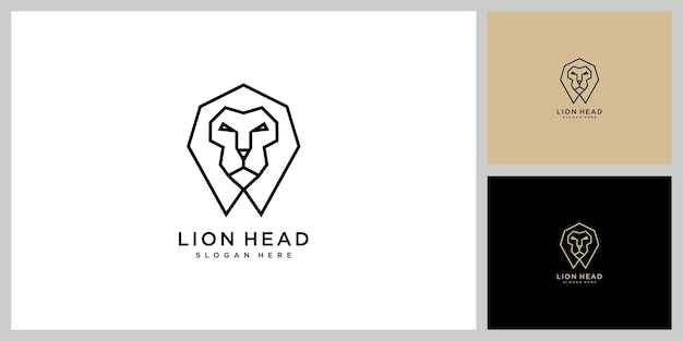 Head fox logo vector line style design