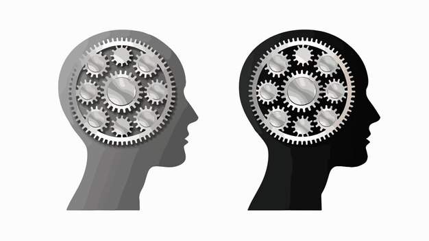 Vector head gearwheel pictograph with bonus configuration