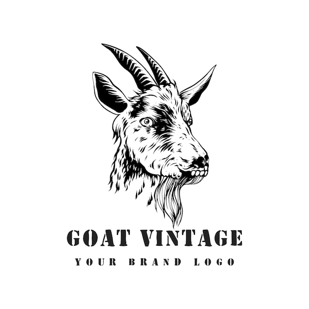 Head goat logo vintage