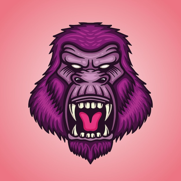 head gorilla illustration