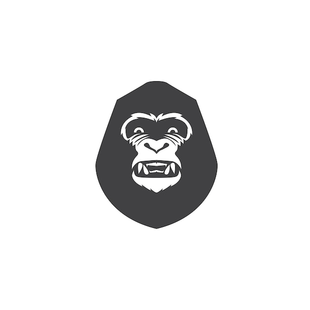 HEAD GORILLA MASCOT LOGO SYMBOL VECTOR ILLUSTRATION DESIGN