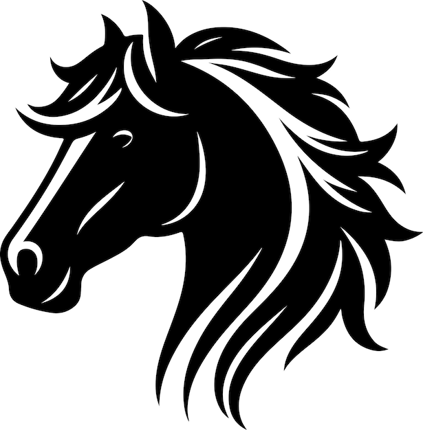 Head Horse Silhouette Vector Logo Graphic vector black color silhouette