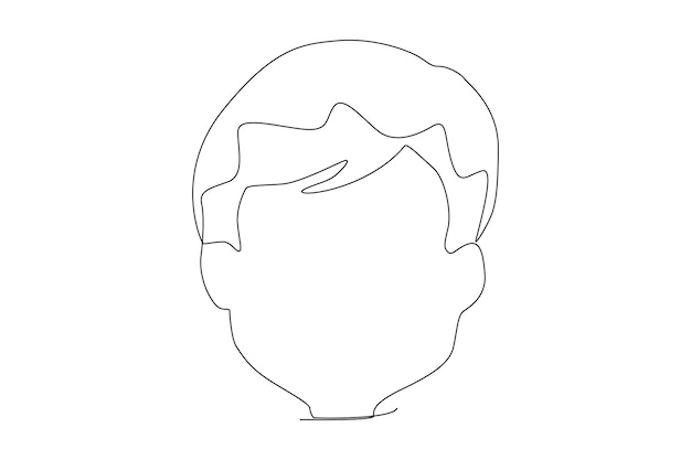 Head human body one line art illustration