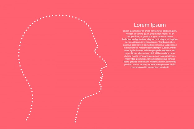 Head human silhouette abstract schematic from the white dots along the perimeter 