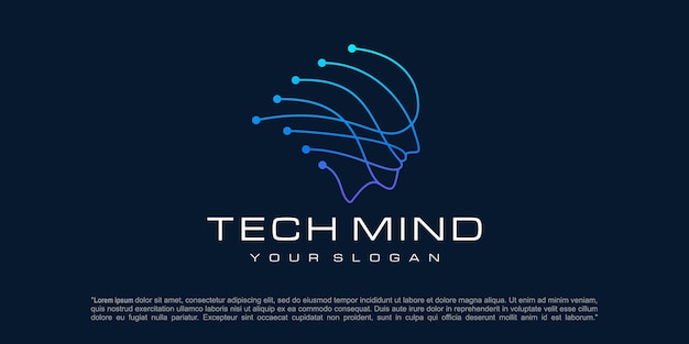 Head human smart technology logo logo design template