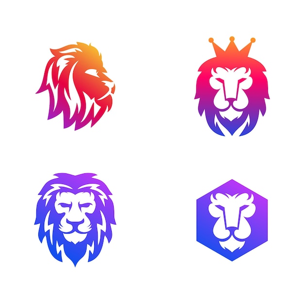 Head lion logo template