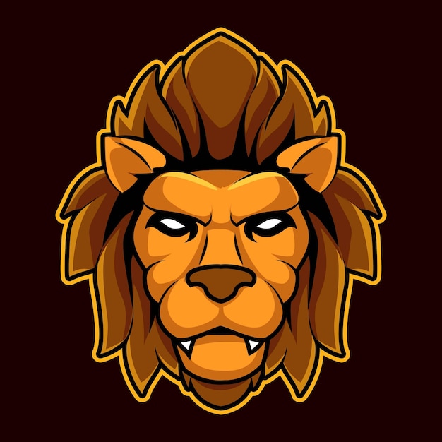 Head lion mascot esport logo vector illustration