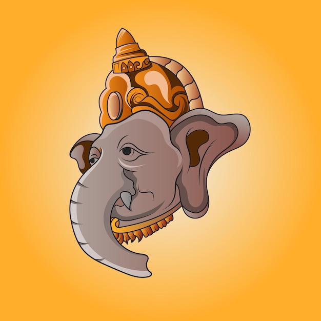 Head Lord Ganapati for Happy Ganesh Chaturthi festival religious banner Indian God famous