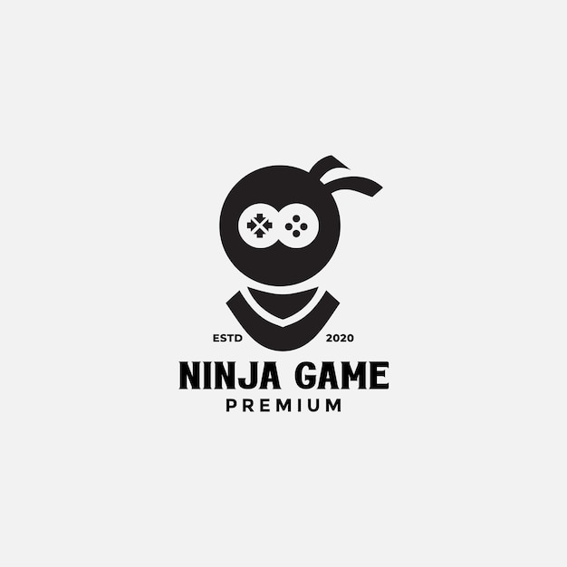 HEAD NINJA AND JOYSTICK GAME LOGO DESIGN