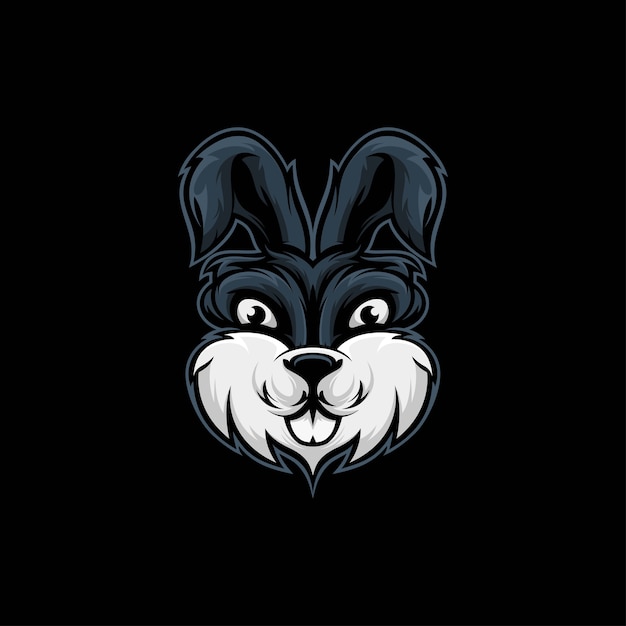 head rabbit mascot illustration