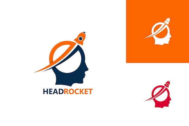 Head Rocket Logo Template Design Vector, Emblem, Design Concept, Creative Symbol, Icon