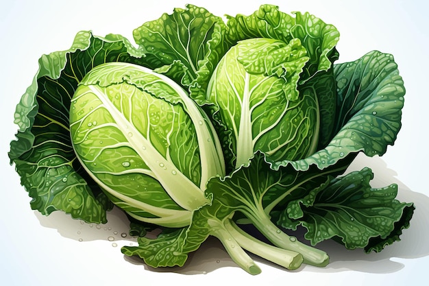 A head of Savoy cabbage isolated on a white background