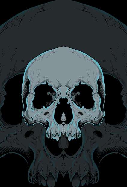 Head skull artwork vector illustration