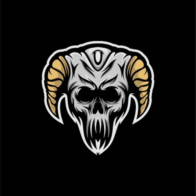 Head skull predator mascot illustration