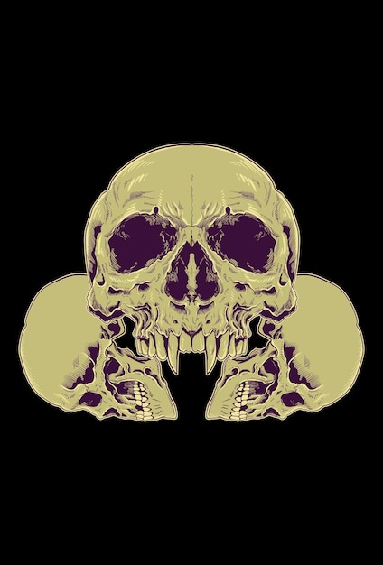 Head skulls artwork vector illustration