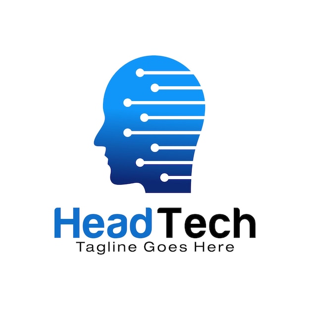 Head Technology logo design template