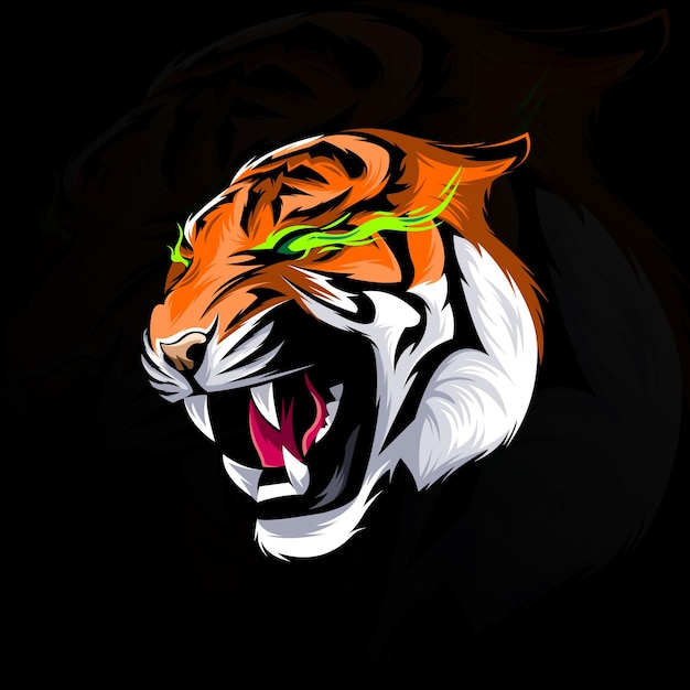 Head tiger vector design illustration