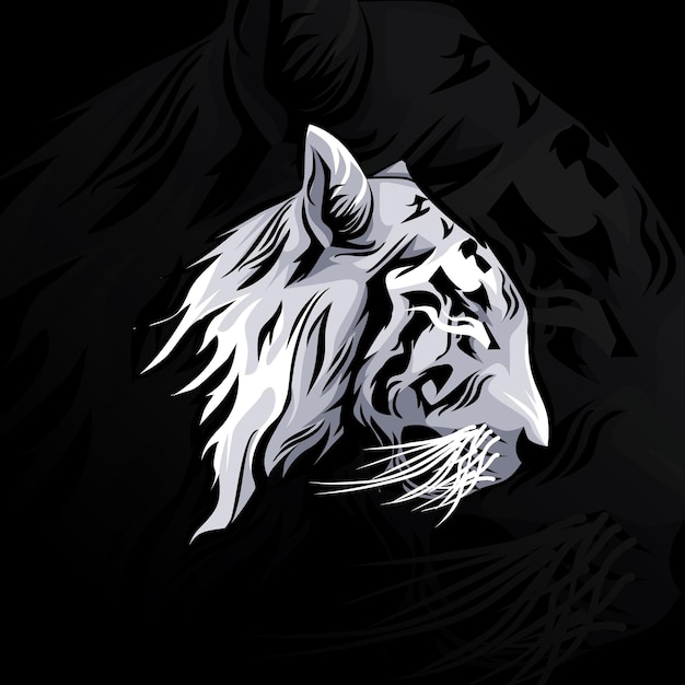 Head tiger vector design illustration