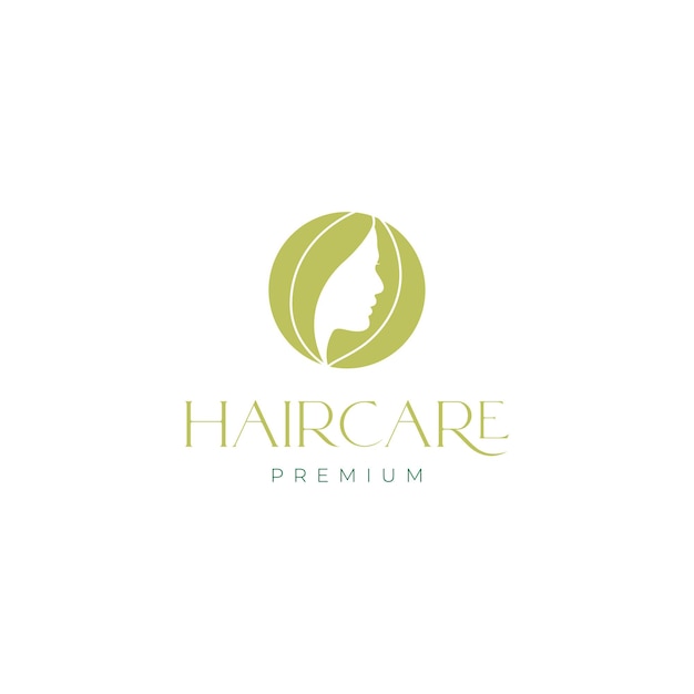 Head woman hair care logo design