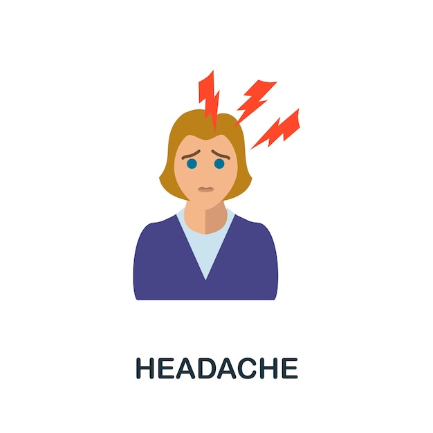 Headache icon Simple element from health diseases collection Creative Headache icon for web design templates infographics and more