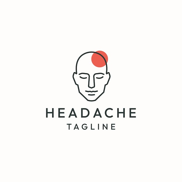 Headache logo icon design template flat vector