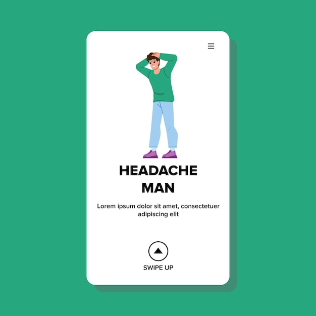 Headache man vector