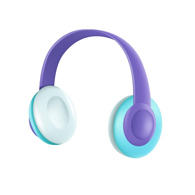 Headphone 3d cartoon style vector illustration design