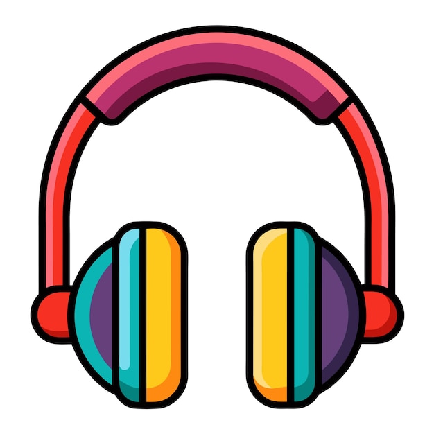 headphone gadget clipart cartoon style vector illustration