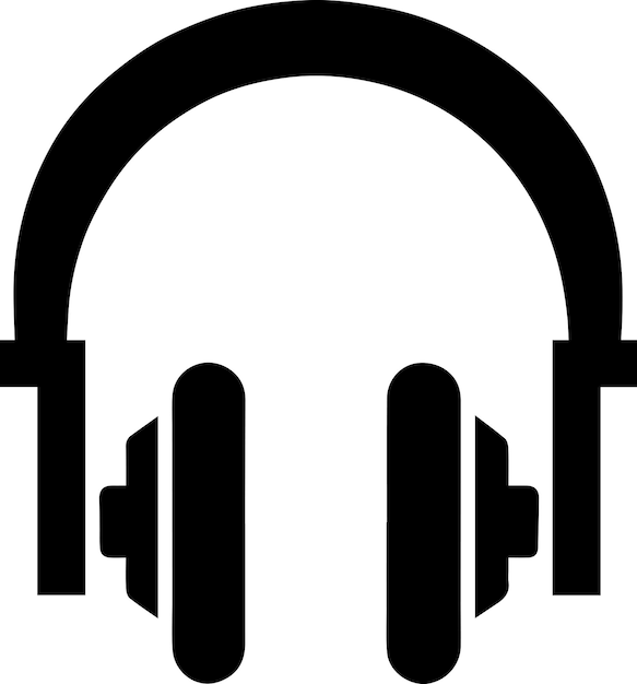 Headphone icon vector silhouette