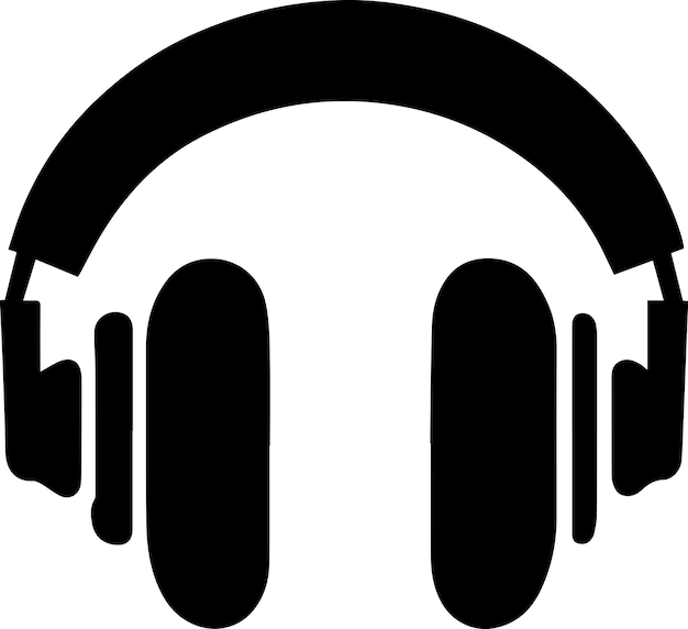 Headphone icon vector silhouette