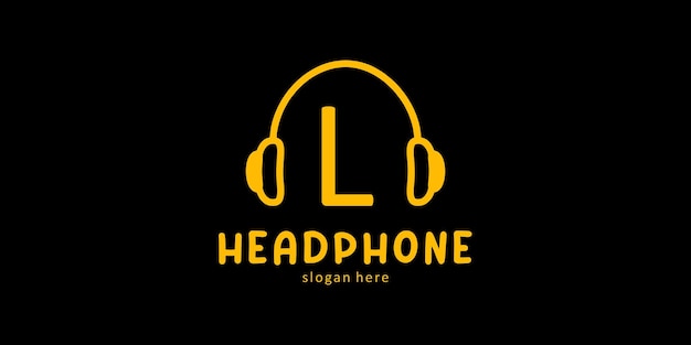 Headphone Logo Design with Letter L