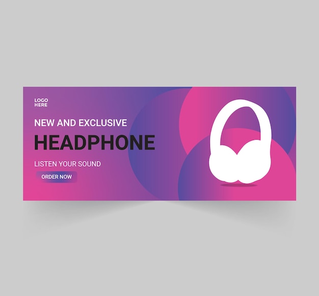 headphone sale electronic agency social media  Banner design