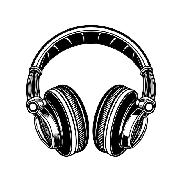 Vector headphone silhouette vector