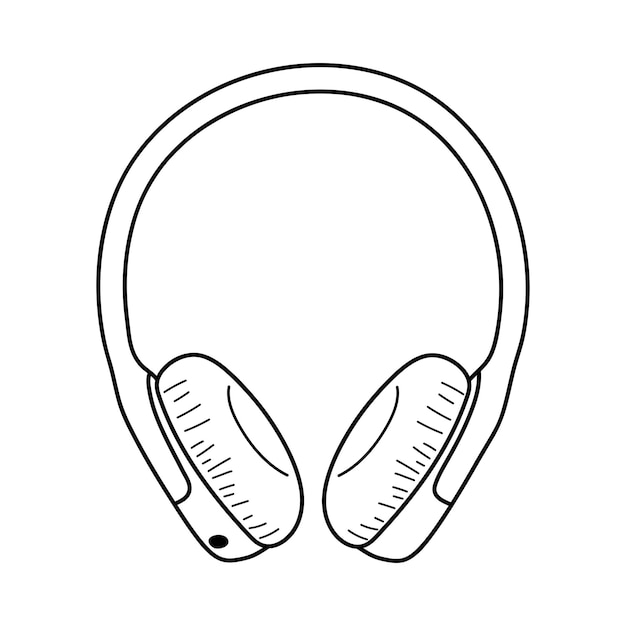 Headphones in doodle style Music listening device