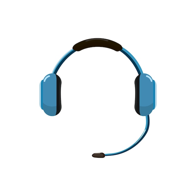 Headphones icon in cartoon style on a white background