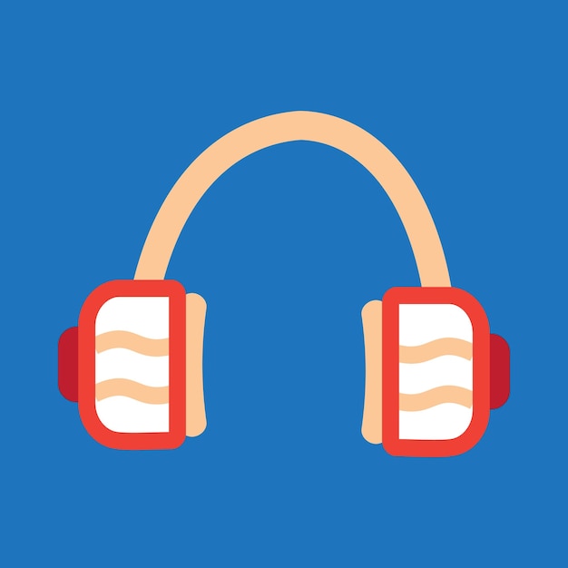 Headphones icon in flat style Headphones vector illustration on blue background Headphones busines