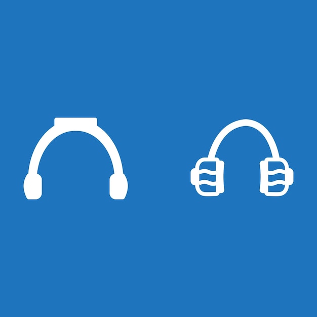 Headphones icon in flat style Headphones vector illustration on blue background Headphones busines