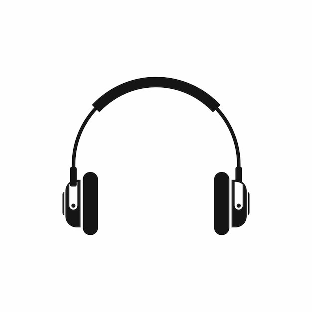 Headphones icon in simple style on a white background