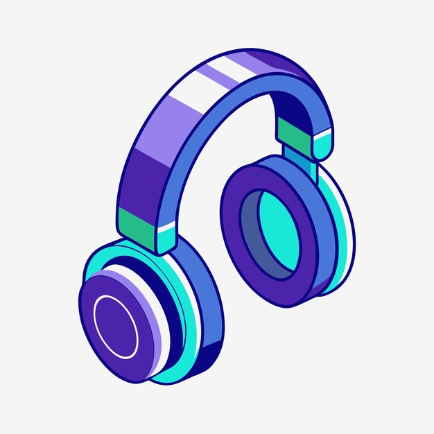 Vector headphones isometric vector icon illustration 10