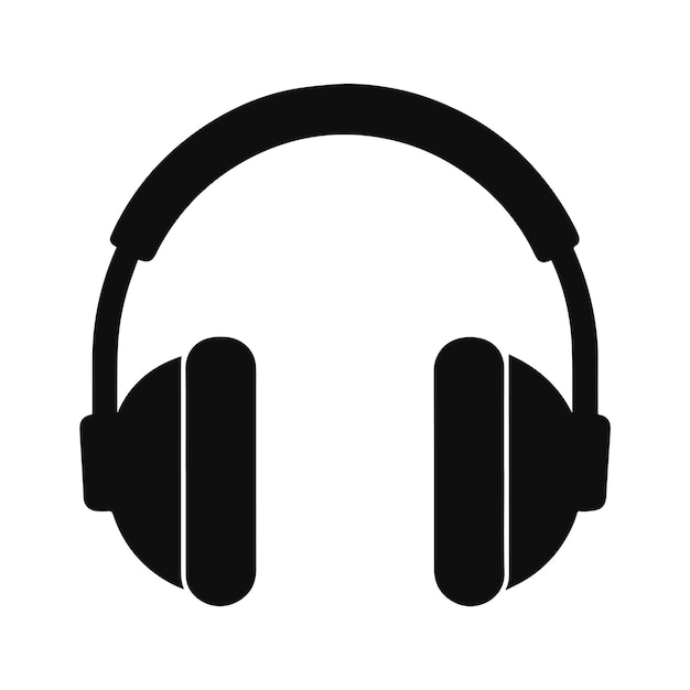 Vector headphones silhouette vector illustration