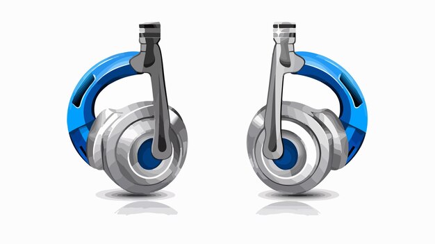 Vector headphones tuning wrench icon with free bonus clip